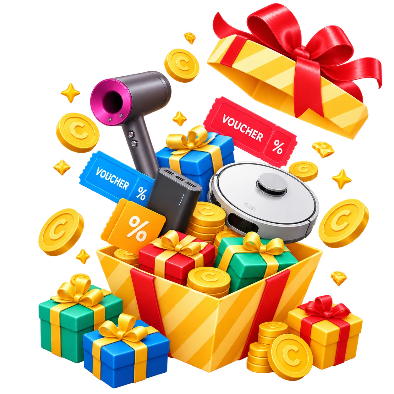 Gift box with prizes
